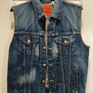Levi's Blue Denim Vest Classic Style